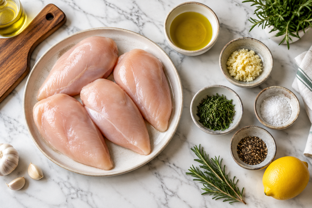 Air Fryer Christmas Chicken Breast mit Rosmarin & Knoblauch