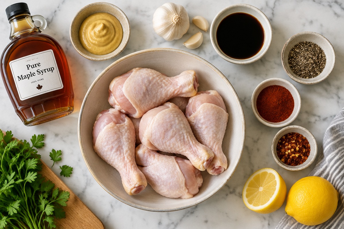 Festive Air Fryer Christmas Chicken Drumsticks (Maple Dijon)