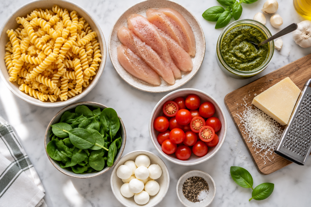 Cozy Christmas Chicken Pesto Pasta Meal Prep You’ll Love