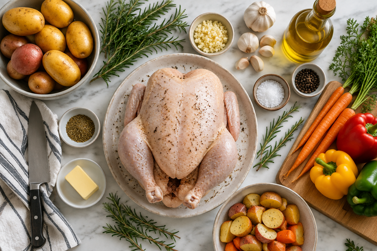 Rosemary Garlic Chicken mit Roasted Veggies