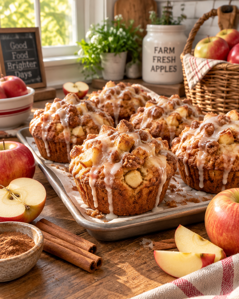 Easy Glazed Apple Fritter Muffins Recipe
