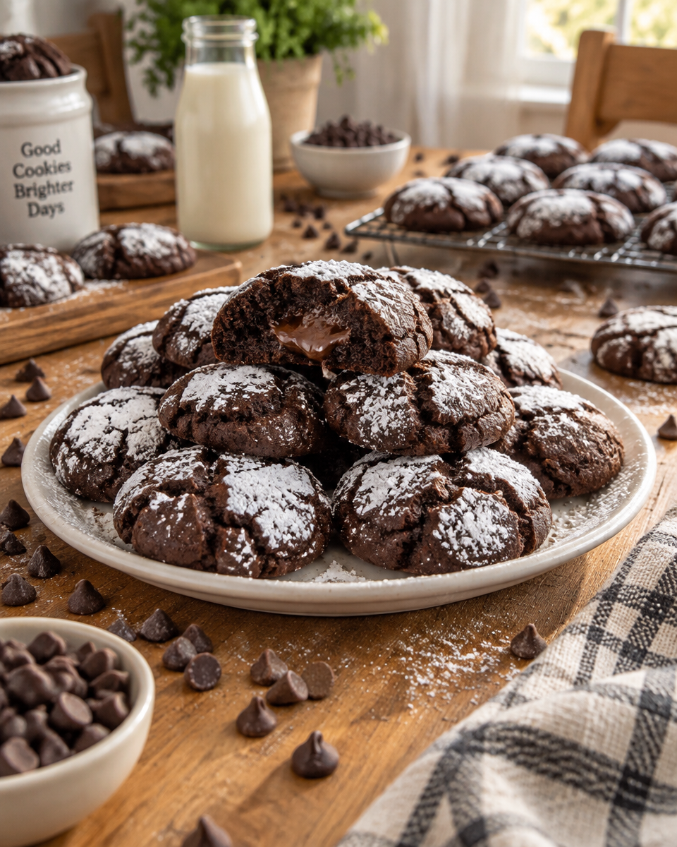 Easy Chocolate Gooey Butter Cookies Recipe