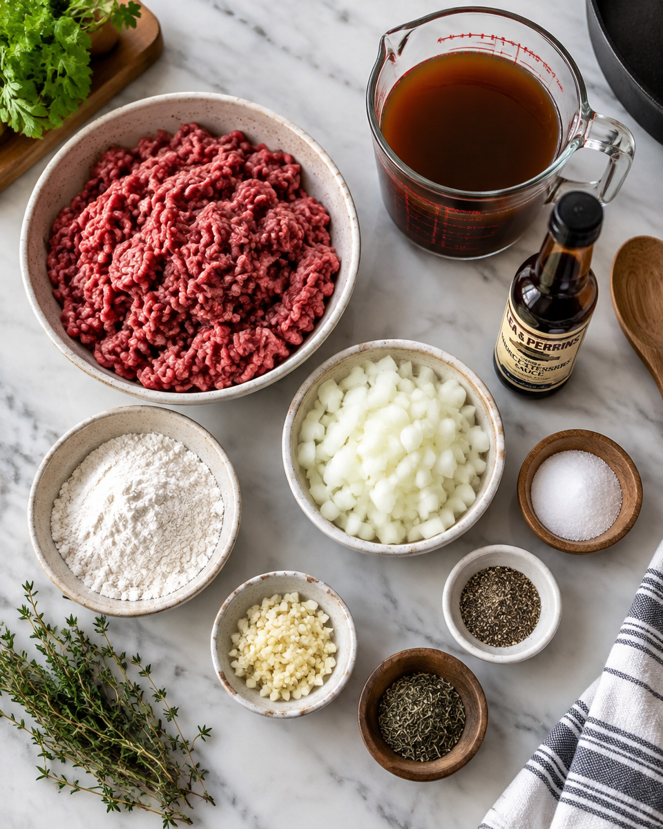 ground beef gravy over mashed potatoes