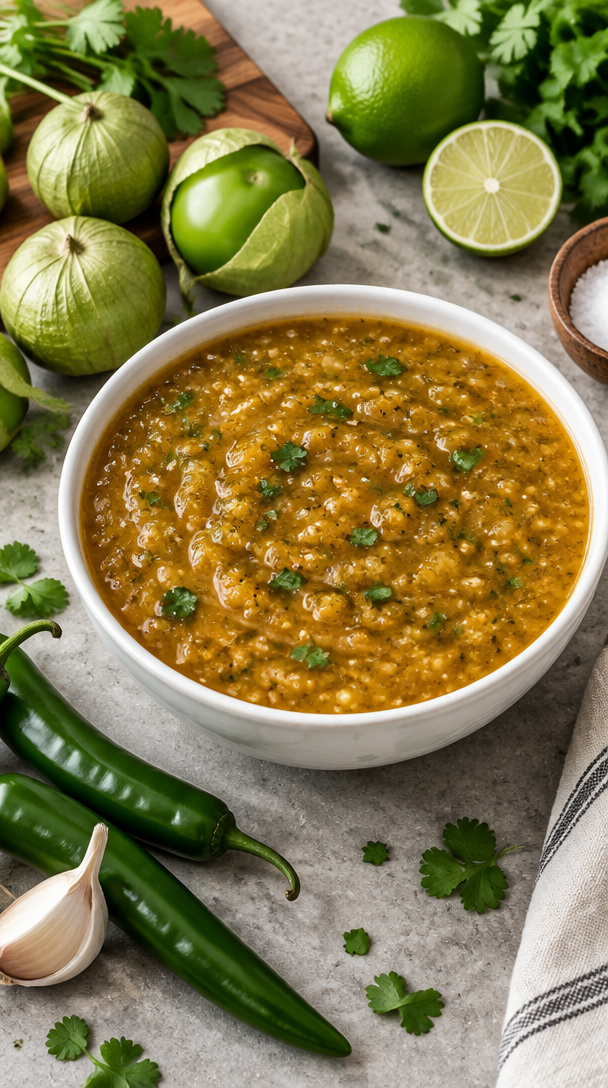 Peach Tomatillo Salsa Peach Tomatillo Salsa
