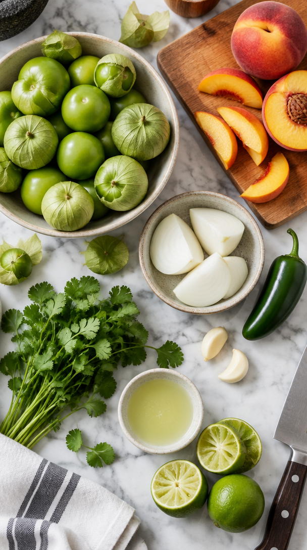 Peach Tomatillo Salsa