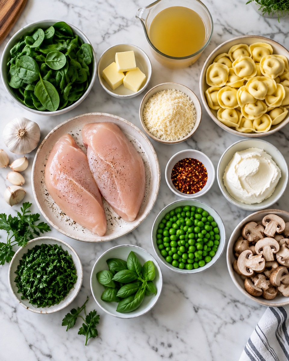 Easy One-Pot Garlic Butter Chicken Tortellini