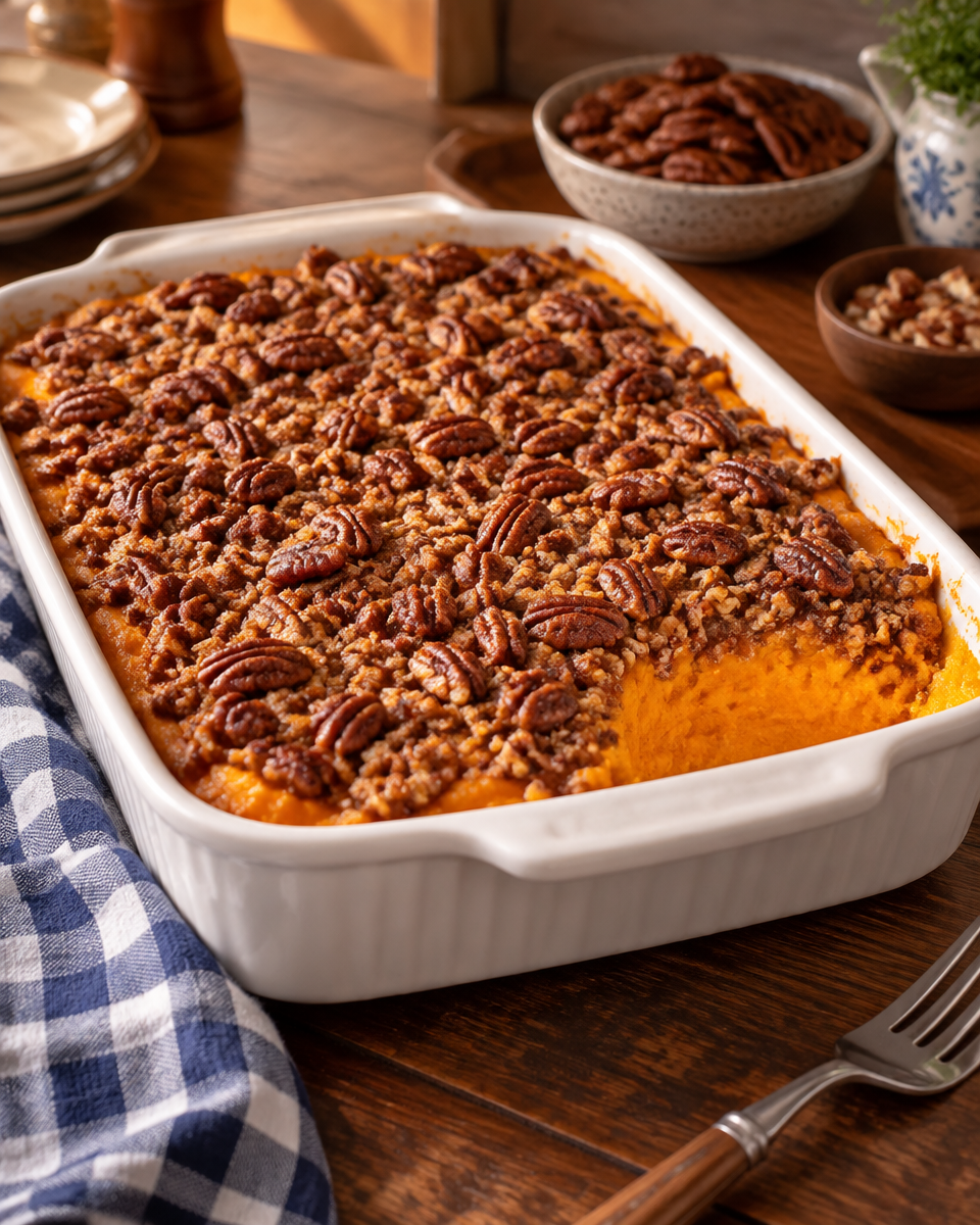 sweet potato casserole with praline topping