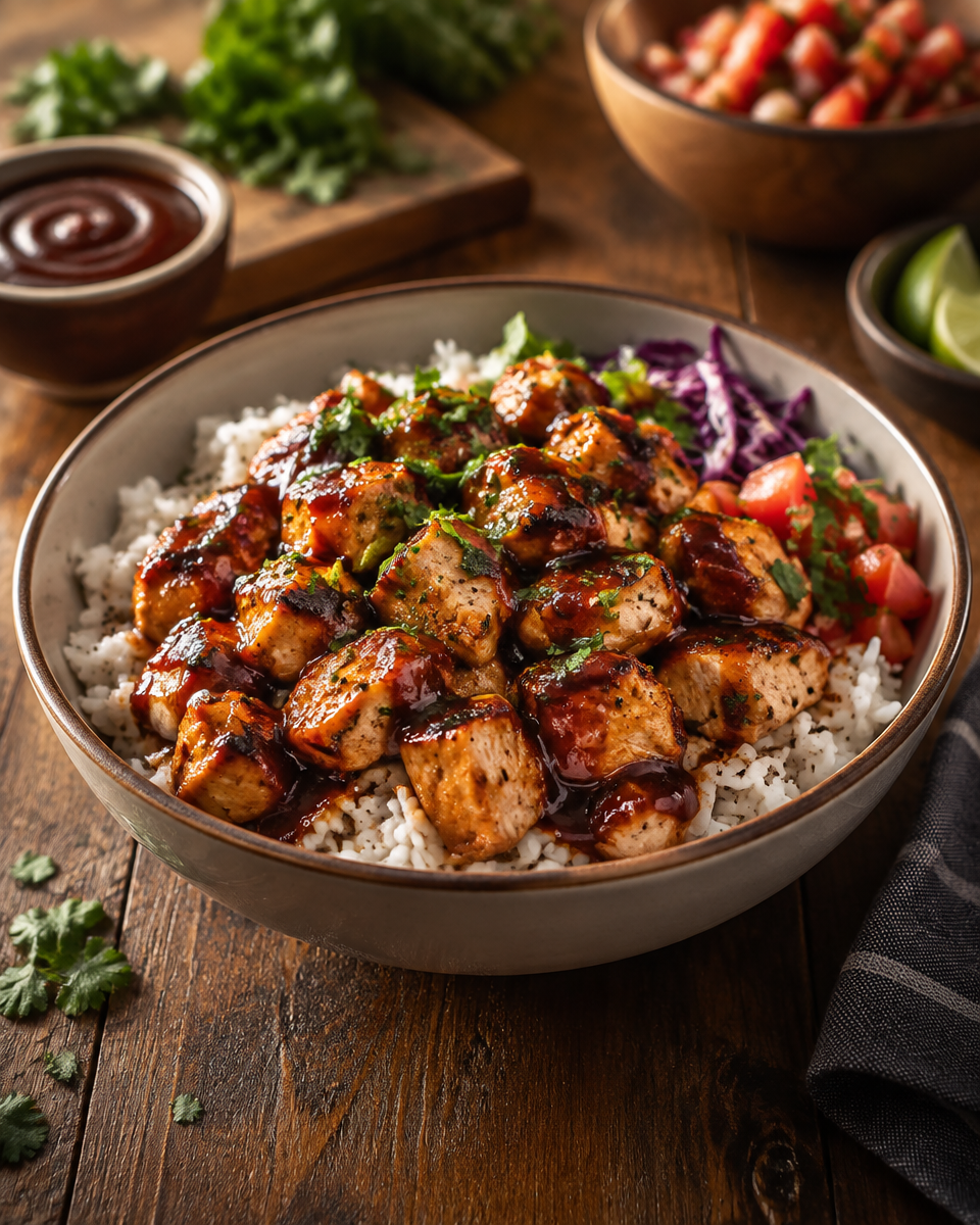 Easy BBQ Chicken Rice Bowl Recipe