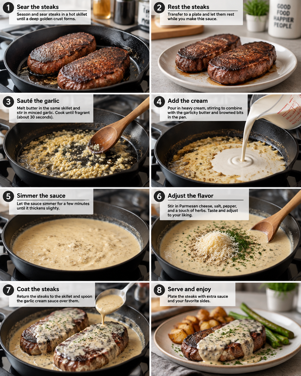 garlic cream sauce for steak
