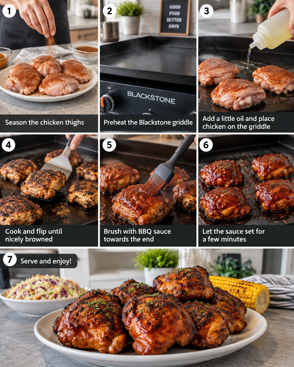 Easy Blackstone BBQ Chicken Thighs Recipe