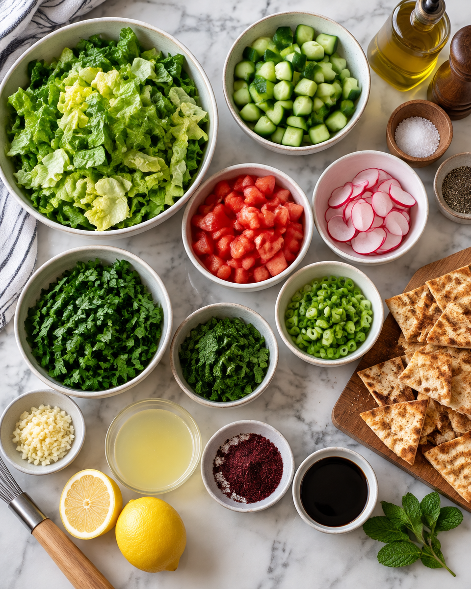 Delicious Fattoush: A Lebanese Bread Salad with Zesty Sumac Dressing