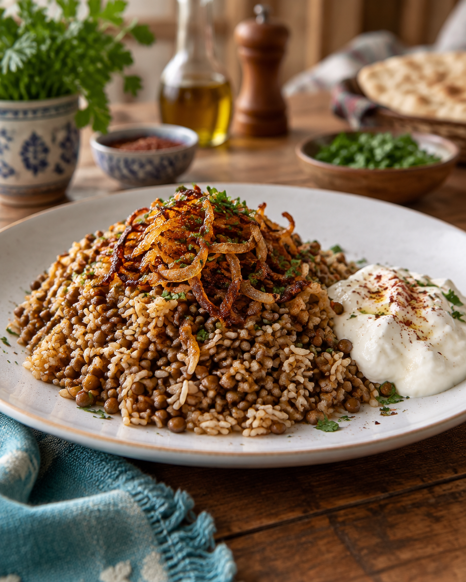 Mujadara (Lentils and Rice with Crispy Onions): A Flavorful Delight
