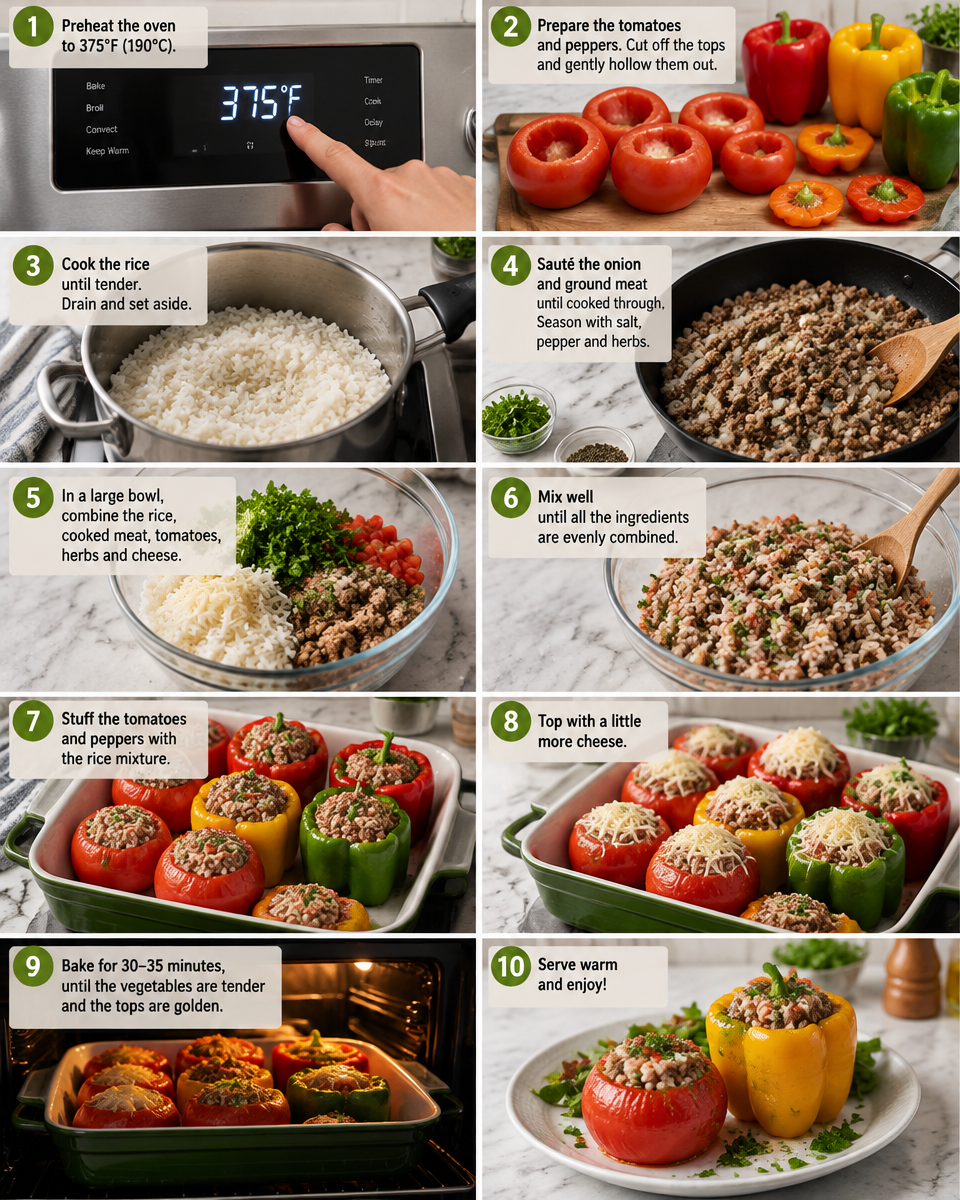 Easy Gemista (Rice-Stuffed Tomatoes and Peppers) Recipe