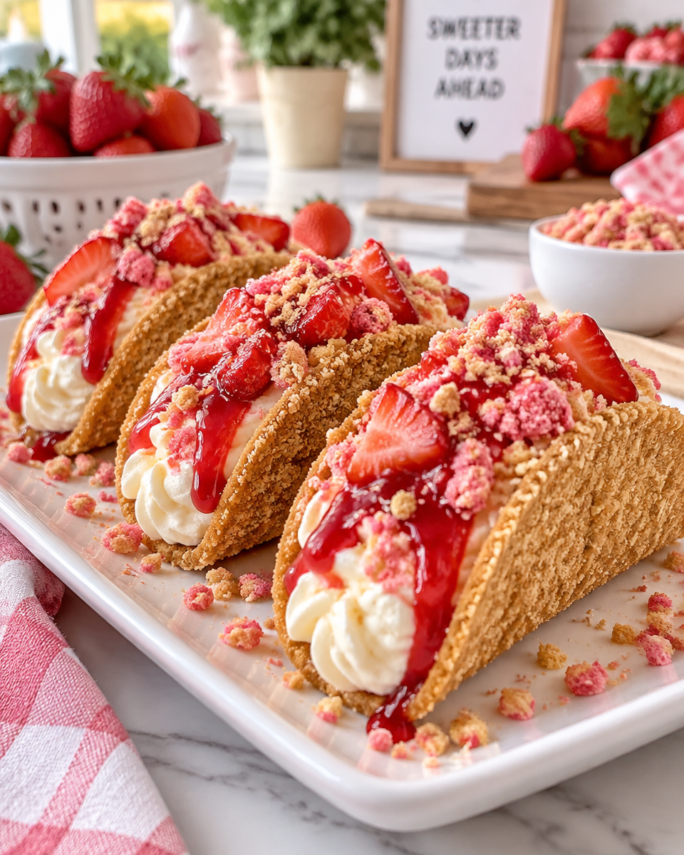 strawberry cheesecake tacos