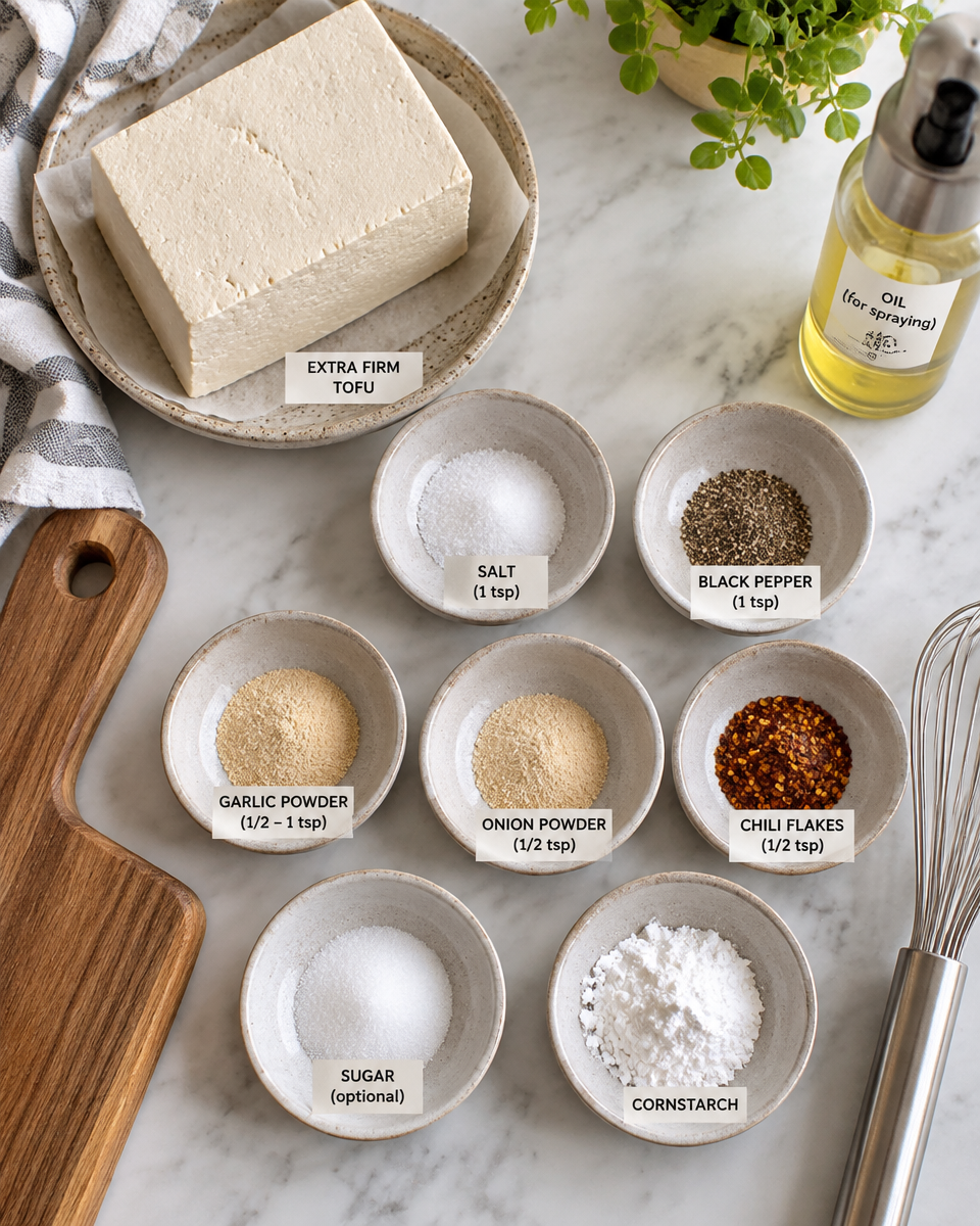 Easy Air Fryer Salt and Pepper Tofu