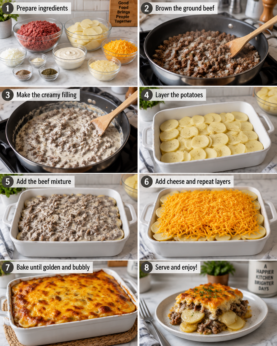 Easy Hamburger Potato Casserole Recipe