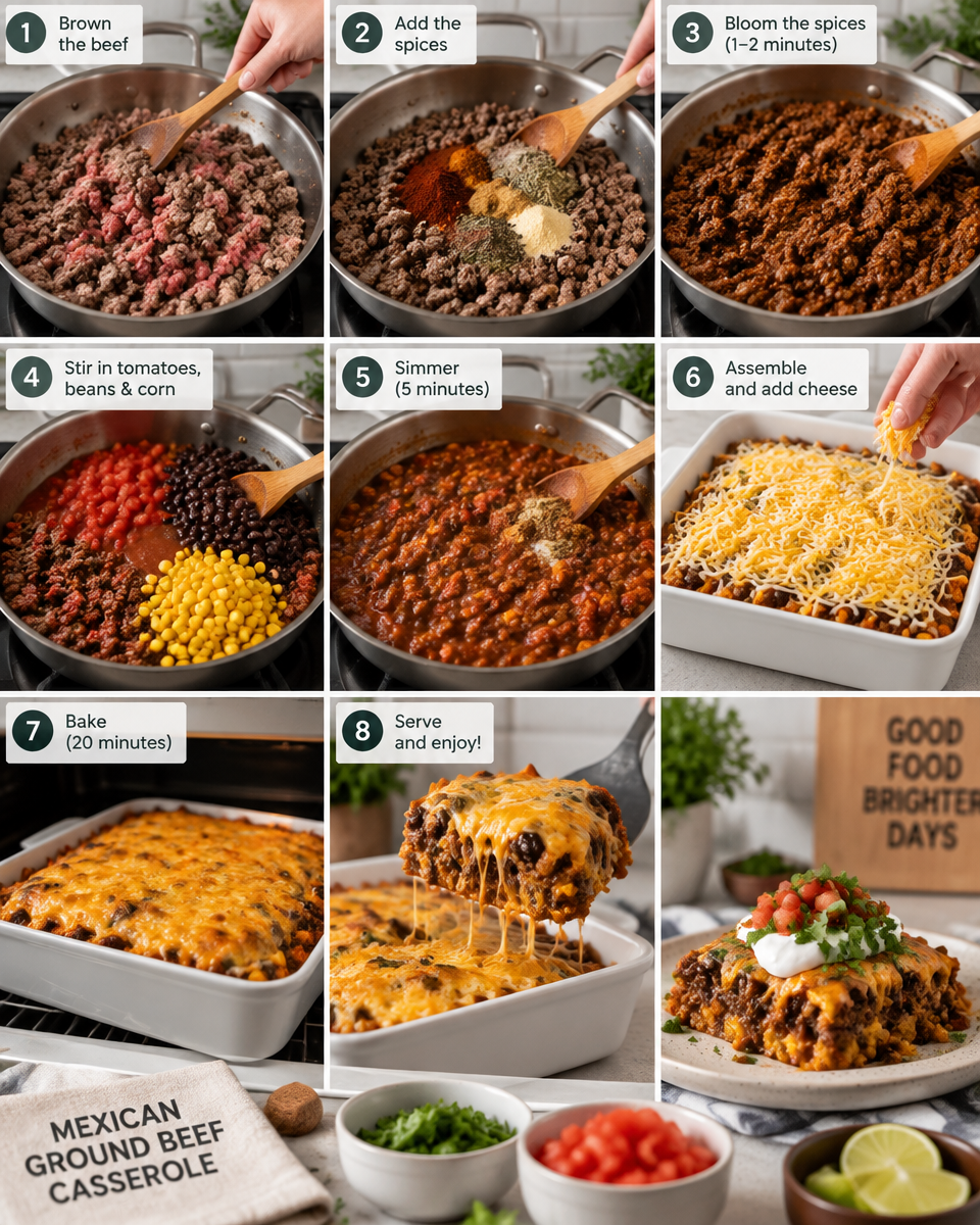 Easy Mexican Ground Beef Casserole with Rice