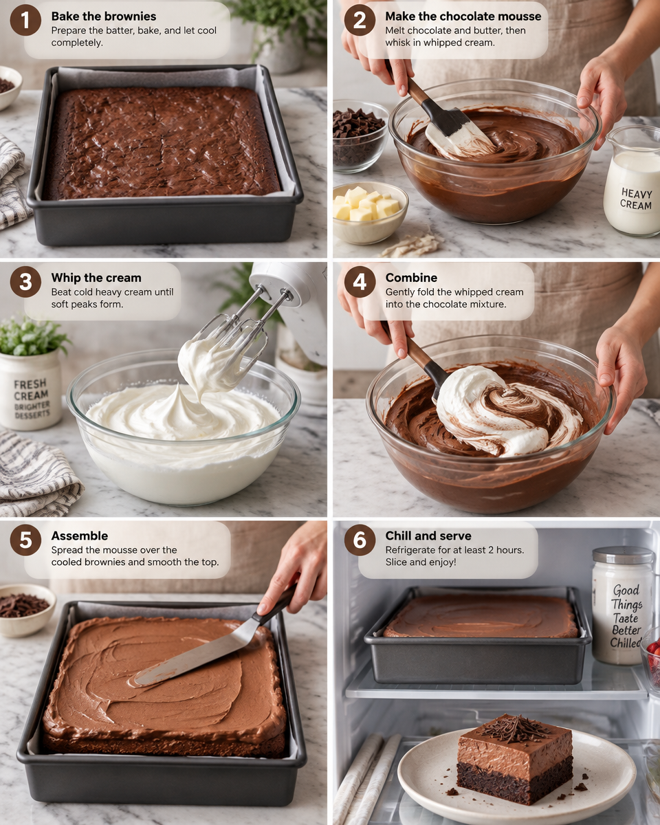 Easy Chocolate Mousse Brownies Recipe