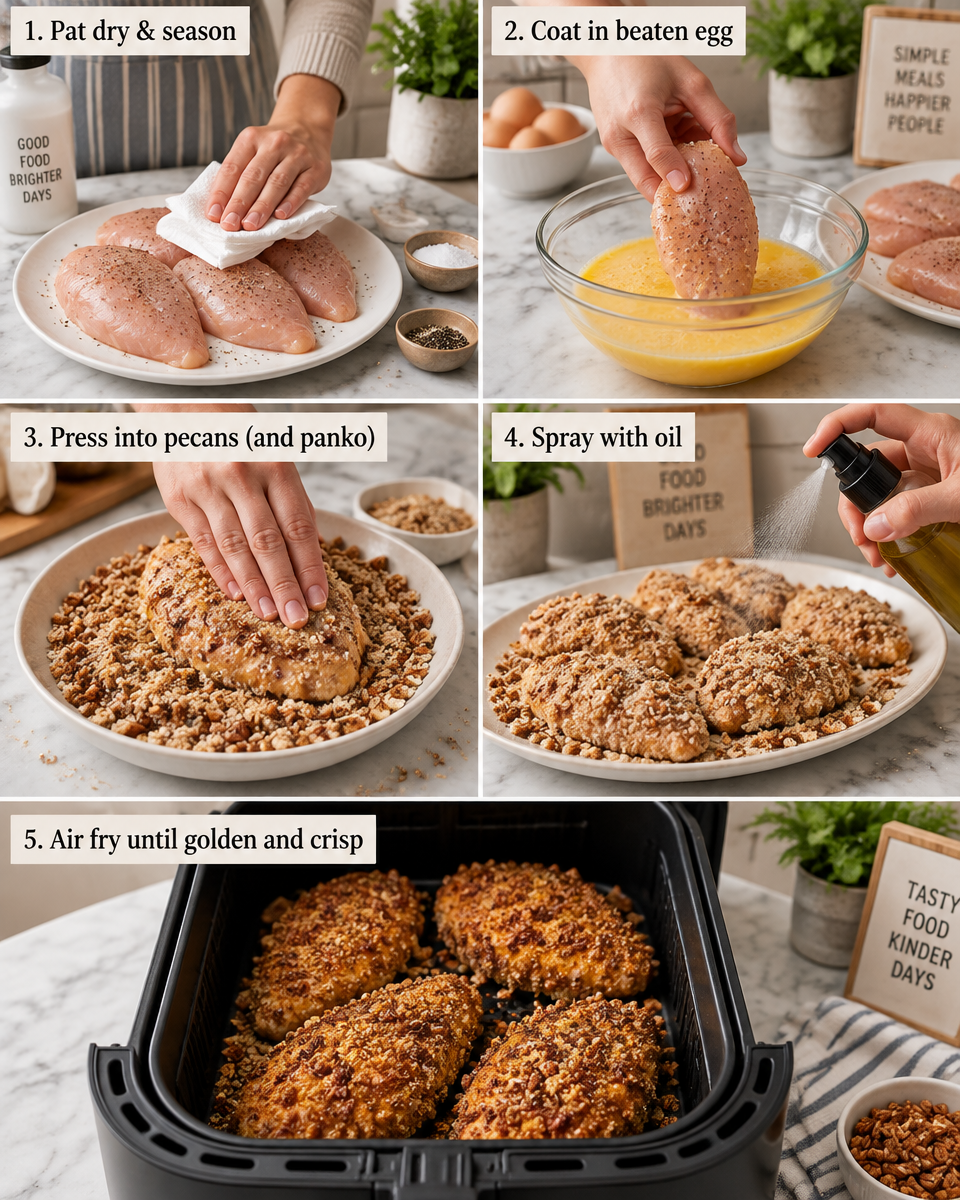 Crispy Air Fryer Pecan-Crusted Chicken