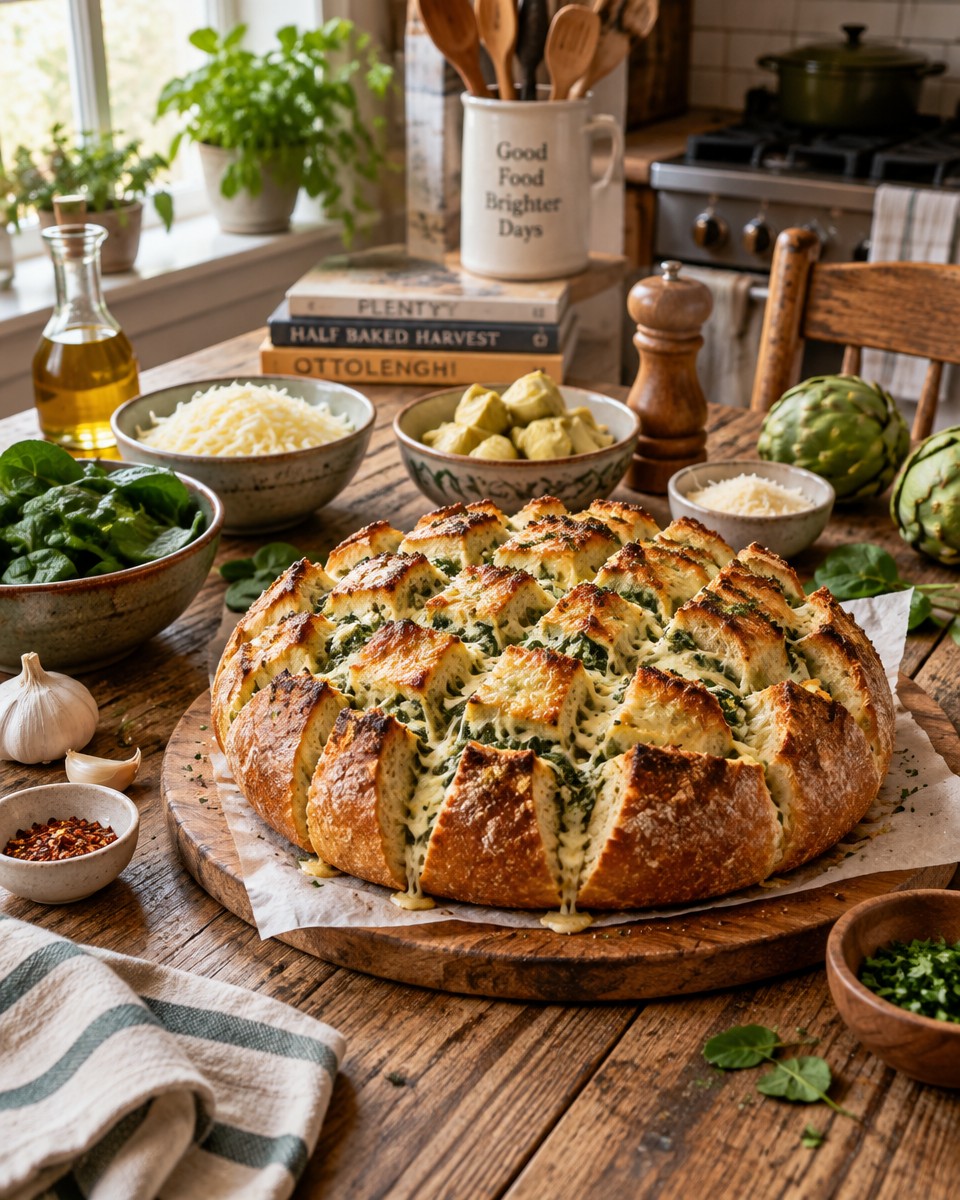 Spinach Artichoke Pull-Apart Bread