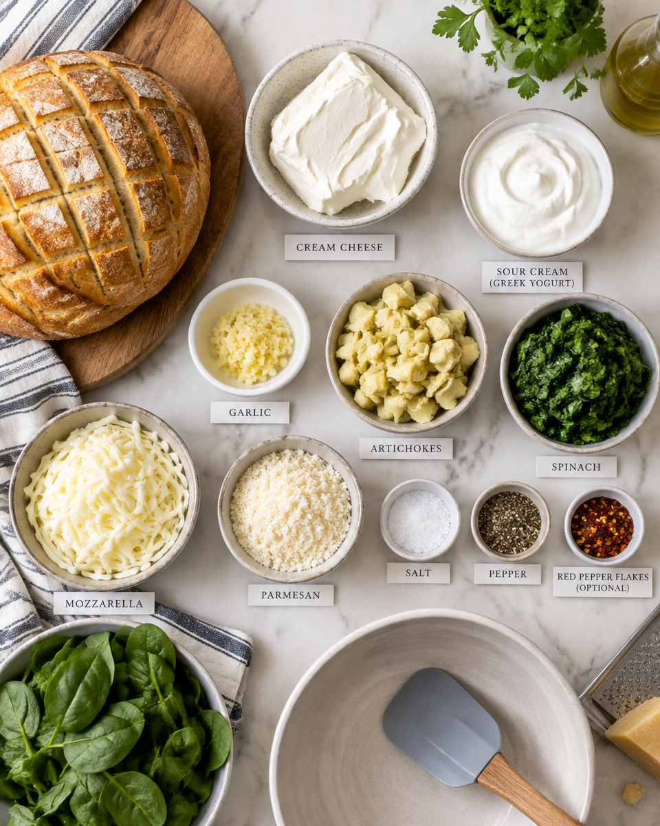 spinach artichoke pull apart bread