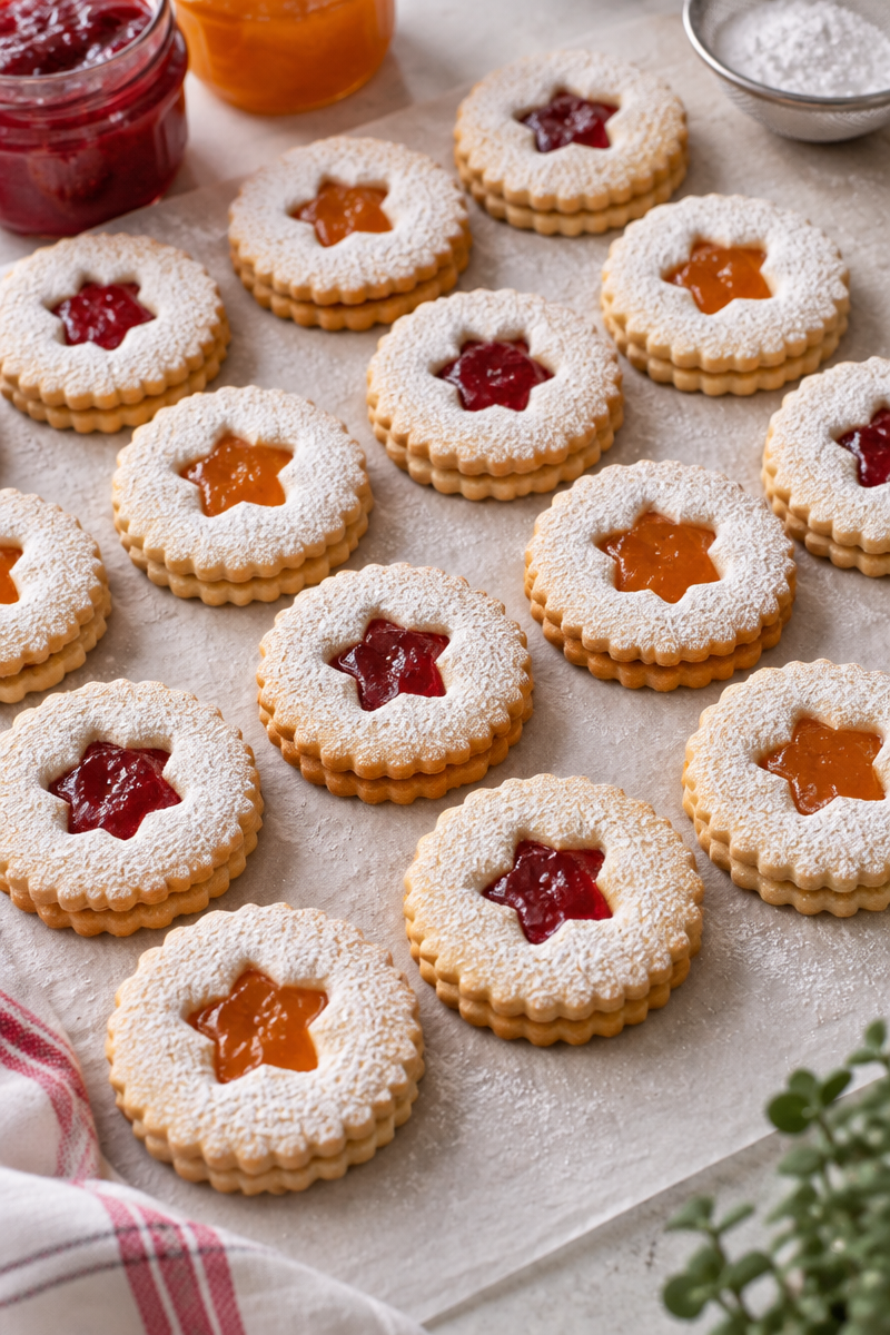 Easy Linzer Cookies Recipe (Soft, Buttery & Perfect for the Holidays)
